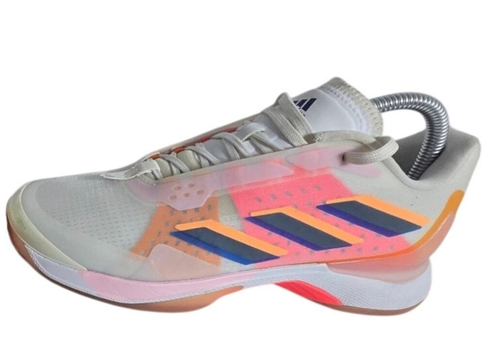 Adidas Training Shoes Women’s 7 White Neon Pink Orange Blue Athletic Sneakers